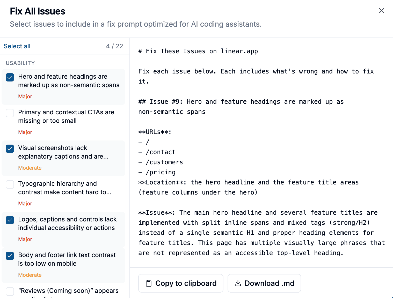 3. Fix with one AI prompt